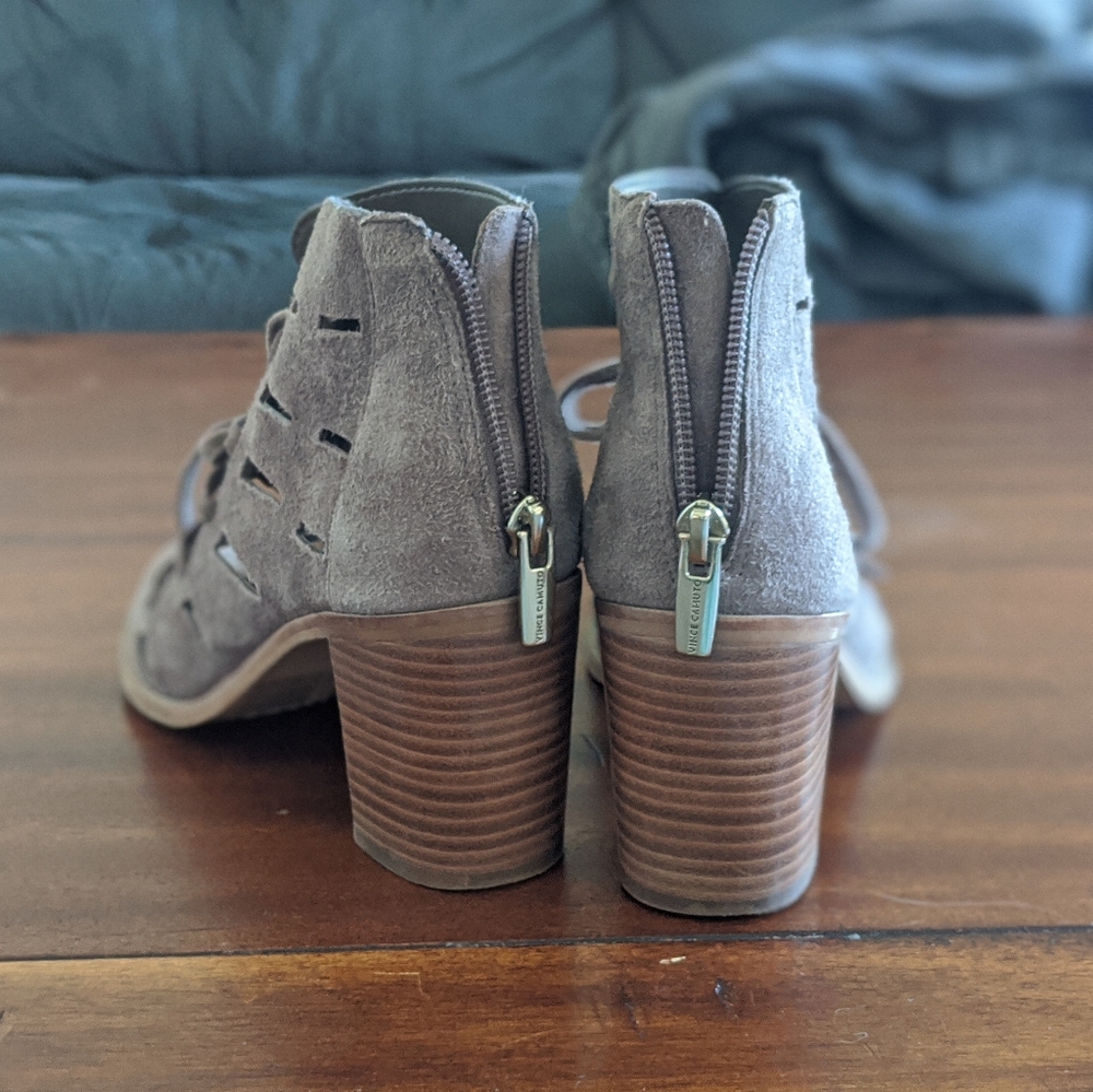 Suade open toe booties - Picture 2 of 4